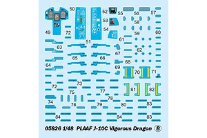 Trumpeter 1/48 PLAAF J-10C Vigorous Dragon Jet Scaled Plastic Model Kit image 74361