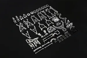 Rovan Baja Silver Aluminium Symmetrical Steering Complete Suspension Upgrade Kit image 74421