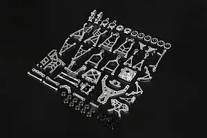 Rovan Baja Silver Aluminium Symmetrical Steering Complete Suspension Upgrade Kit image 74422