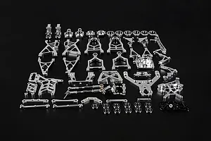 Rovan Baja Silver Aluminium Symmetrical Steering Complete Suspension Upgrade Kit image 74423