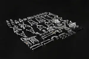 Rovan Baja Silver Aluminium Symmetrical Steering Complete Suspension Upgrade Kit image 74424