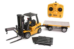 Huina Forklift with Trailer RC Construction Vehicle Electric 2WD 1/10 Scale RTR image 74453