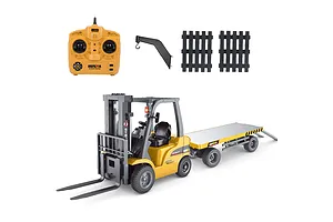 Huina Forklift with Trailer RC Construction Vehicle Electric 2WD 1/10 Scale RTR image 74456