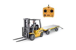 Huina Forklift with Trailer RC Construction Vehicle Electric 2WD 1/10 Scale RTR image 74458