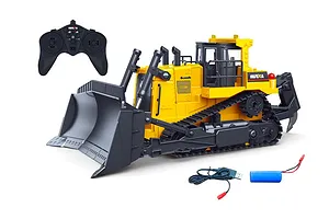 HuiNa 1554 RC Bulldozer Electric Tracked 1/16 Scale RTR with LED Lights and Sound Board image 74496