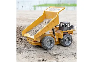 HuiNa 1540 Dump Truck RC Construction Vehicle Electric 4WD 1/18 Scale RTR - Yellow image 74501