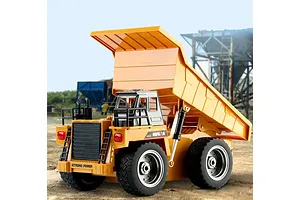 HuiNa 1540 Dump Truck RC Construction Vehicle Electric 4WD 1/18 Scale RTR - Yellow image 74502