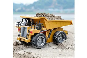 HuiNa 1540 Dump Truck RC Construction Vehicle Electric 4WD 1/18 Scale RTR - Yellow image 74503
