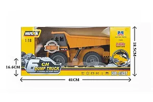 HuiNa 1540 Dump Truck RC Construction Vehicle Electric 4WD 1/18 Scale RTR - Yellow image 74505