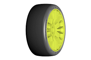 GRP 3.1" T04 XM5 Medium Compound Slicks on Yellow Spoke Rims - Glued Wheels 2Pcs