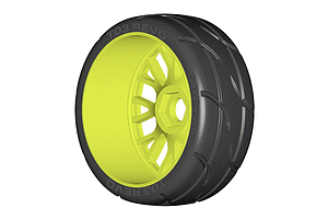 GRP 3.1" T03 Revo XM5 Medium Compound Tyres on Yellow Spoke Flex Rims - Glued Wheels 2Pcs image 74548