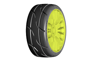 GRP 3.1" T03 Revo XB1 Ultra Soft Compound Tyres on Yellow Spoke Flex RIms - Glued Wheels 2Pcs