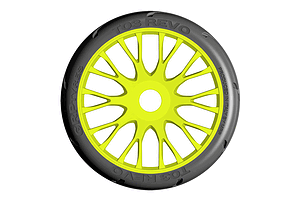 GRP 3.1&amp;quot; T03 Revo XB1 Ultra Soft Compound Tyres on Yellow Spoke Flex RIms - Glued Wheels 2Pcs image 3
