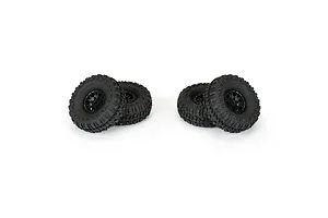 Pro-Line 1.0" Trencher Tyres on Black Impulse Bead-Loc Rims - Beadlocked Wheels 4Pcs image 74675