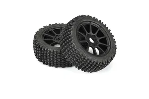 Pro-Line 3.3" Gladiator M2 Medium Compound Tyres on Black Mach 10 Rims - Glued Wheels 2Pcs image 74679