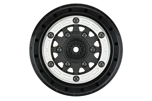 Pro-Line 2.2/3.0" Raid Black Bead-Loc Rims 2Pcs w/ Silver Beadlock Rings image 74703