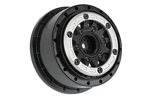 Pro-Line 2.2/3.0" Raid Black Bead-Loc Rims 2Pcs w/ Silver Beadlock Rings image 74704