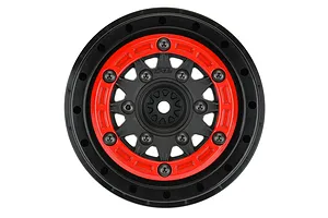 Pro-Line 2.2/3.0" Raid Black Bead-Loc Rims 2Pcs w/ Red Beadlock Rings image 74708