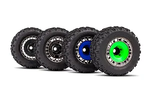 Traxxas 3.8" Sledgehammer Tyres on Black Chrome Modular Rims - Glued Wheels 2Pcs image 75238