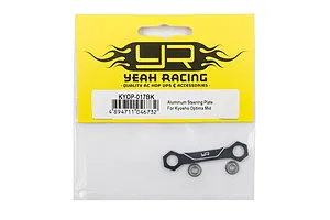 Yeah Racing black aluminium steering plate with two bearings in original retail packaging.