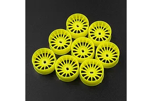 Yeah Racing 1/28 Mini-Z Florescent Yellow Wide Rim Set (Offset 0 +1 +2 +3) 8Pcs image 75503