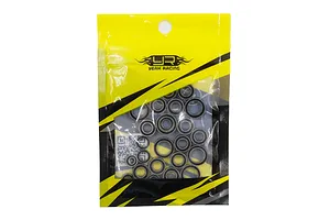 A sealed plastic bag containing a set of various sized metal ball bearings for an RC car, branded with the Yeah Racing logo.