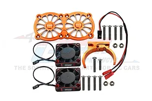 GPM Orange Aluminium Adjustable Motor Heatsink w/ Dual Cooling Fans