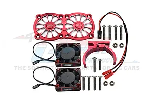 GPM Red Aluminium Adjustable Motor Heatsink w/ Dual Cooling Fans