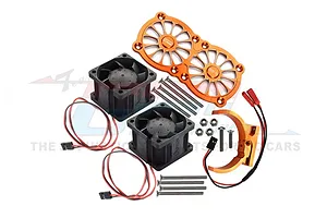 GPM Orange Aluminium Adjustable Motor Heatsink w/ Dual Cooling Fans image 75949