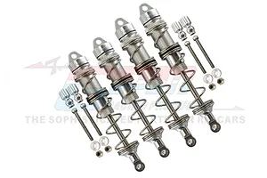 GPM Silver Aluminium Front &amp; Rear Adjustable Shocks Set