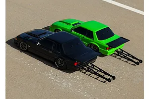 Traxxas 1/10 Drag Slash Ford Mustang Fox Green Painted Body Shell w/ Hardware image 76149