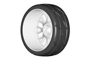 GRP 3.1" GT-T03 Revo XB1 Ultra Soft Compound Tyres on White Spoke Flex Rims - Glued Wheels 2Pcs image 76191