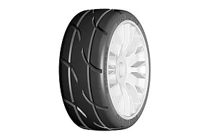 GRP 3.1" GT-T03 Revo XM2 Super Soft Compound Tyres on White Spoke Flex Rims - Glued Wheels 2Pcs image 76195