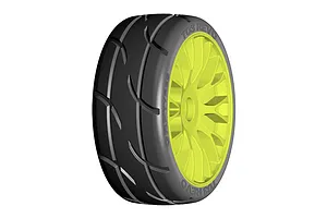 GRP 3.1" GT-Y03 Revo XB3 Soft Compound Tyres on Yellow Spoke Flex Rims - Glued Wheels 2Pcs image 76198