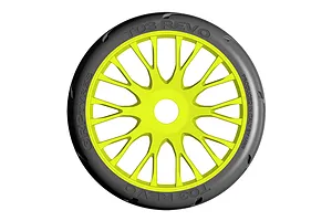 GRP 3.1" GT-Y03 Revo XM2 Super Soft Compound Tyres on Yellow Spoke Flex Rims - Glued Wheels 2Pcs image 76207
