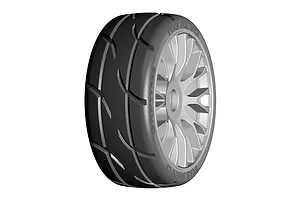 GRP 3.1" GT-K03 Revo XM3 Soft Compound Tyres on Silver Spoke Flex Rims - Glued Wheels 2Pcs