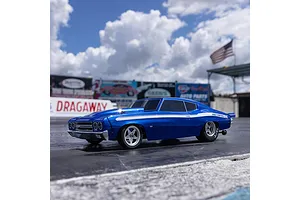 Losi 1970 Chevelle No Prep RC Drag Car Electric Brushless 2WD 1/16 Scale RTR - Blue image 76741