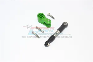 GPM Green Aluminium 25T Servo Horn &amp; Stainless Steel Steering Linkage Set