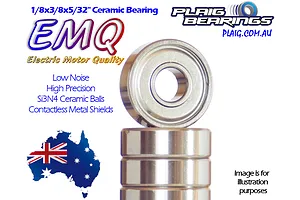 Plaig RC 1/8x3/8x5/32" EMQ Premium Ceramic Hybrid Metal Shielded Bearing 1Pc image 77181