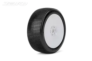 Jetko 1/8 Marco Super Soft Tyres on White Dish Rims - Glued Wheels 2Pcs