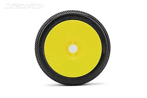 Jetko 1/8 Lesnar Super Soft Tyres on Yellow Dish Rims - Glued Wheels 2Pcs image 2
