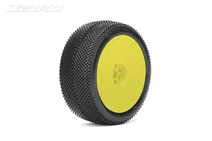 Jetko 1/8 Red Devil Super Soft Tyres on Yellow Dish Rims - Glued Wheels 2Pcs