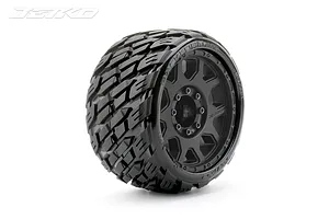 Jetko 3.6" Rockform SGT Medium Soft Belted Tyres on Black Claw Rims - Glued Wheels 2Pcs image 77632