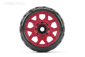 Jetko 3.6" Rockform SGT Medium Soft Belted Tyres on Metal Red Claw Rims - Glued Wheels 2Pcs image 77647