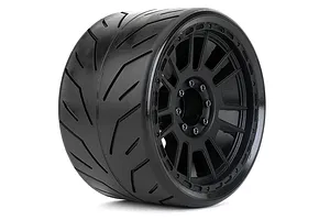 Jetko 4.0" Black Phoenix SMT Medium Soft Belted Tyres on Black Claw Rims - Glued Wheels 2Pcs image 77711