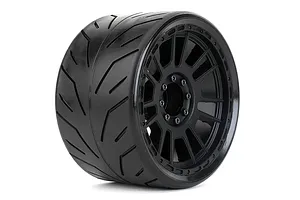 Jetko 4.0" Black Phoenix SMT Medium Soft Belted Tyres on (1/2" Off Set) Black Claw Rims - Glued Wheels 2Pcs image 77717