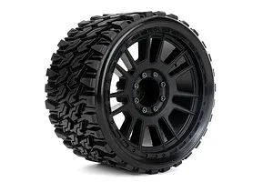 Jetko 4.0" Prophet SMT Medium Soft Belted Tyres on (1/2" Off Set) Black Claw Rims - Glued Wheels 2Pcs image 77729