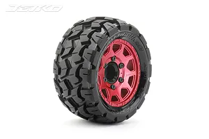 Jetko 2.8" Tomahawk ST Medium Soft Tyres on Metal Red Claw Rims - Glued Wheels 2Pcs image 77760