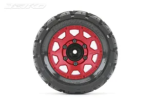 Jetko 2.8" Tomahawk ST Medium Soft Tyres on Metal Red Claw Rims - Glued Wheels 2Pcs image 77761