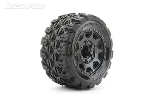 Jetko 2.8" King Cobra ST Medium Soft Tyres on Black Claw Rims - Glued Wheels 2Pcs image 77770